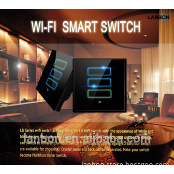 LANBON wifi smart switch for smart home, Glass panel, unique design for smart home automation